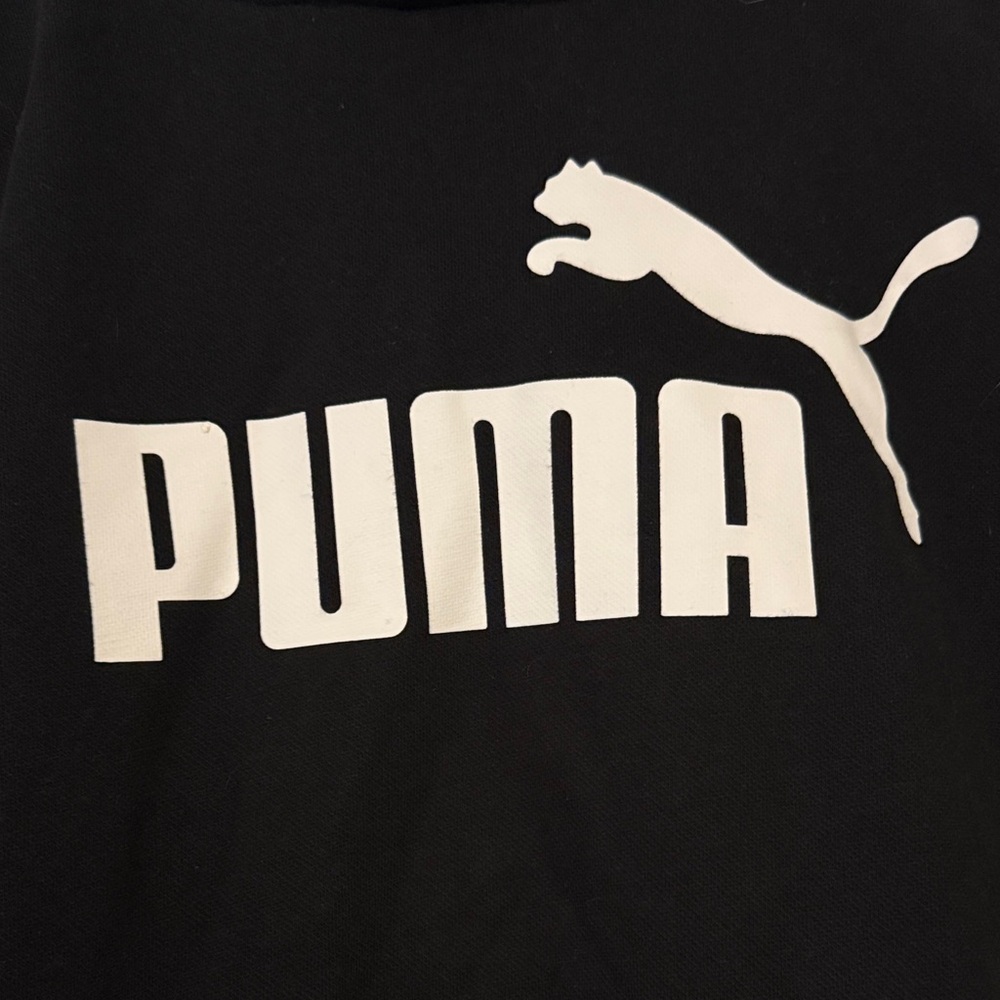 Men’s Puma Classic Black Hoodie with white logo, size small - Picture 2 of 4